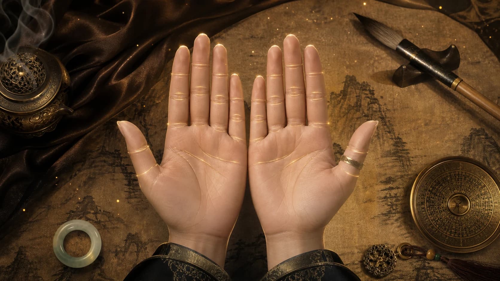 Two clear hands showing fingers joints and thumb shape